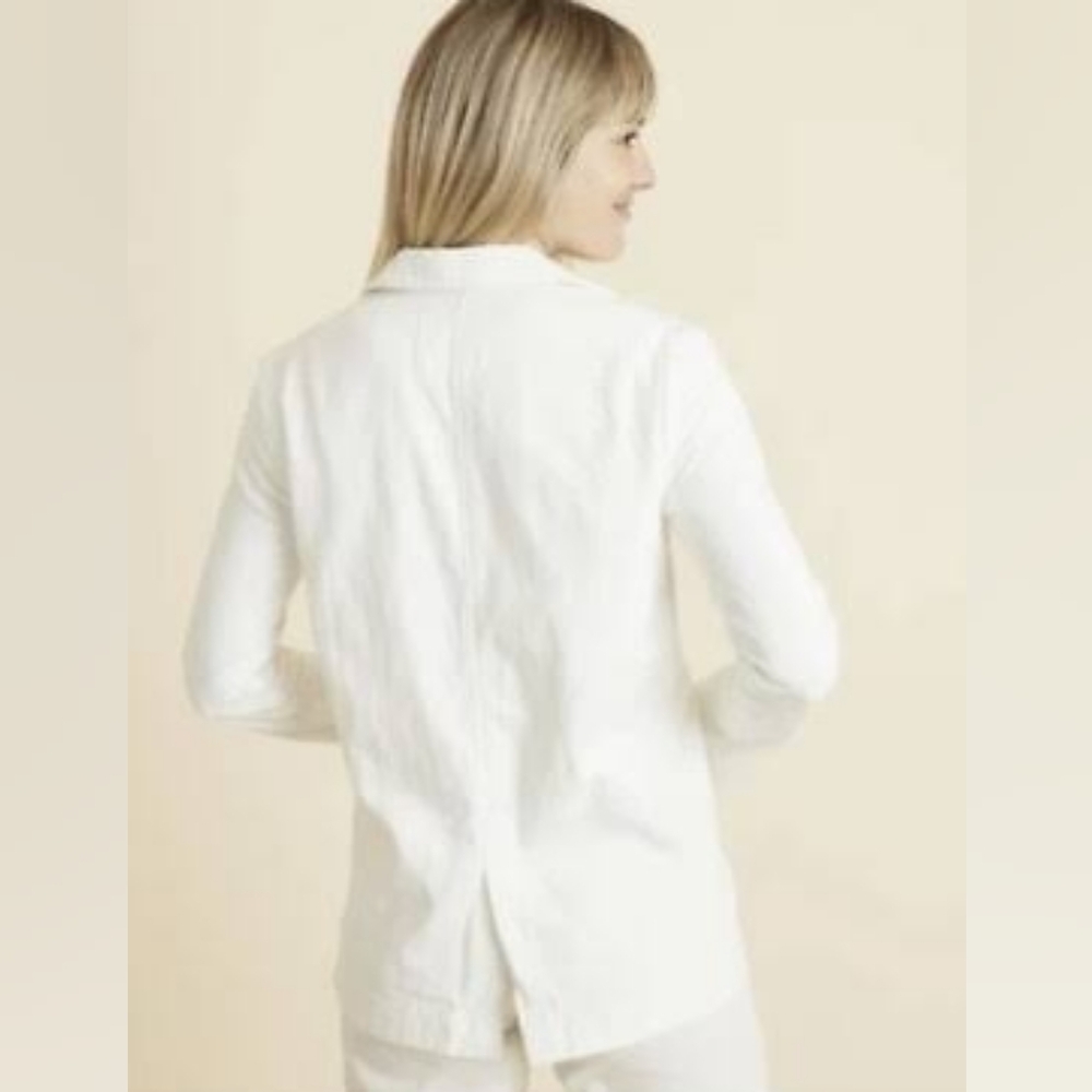 Marine Layer White Cotton Blazer Size Small - Picture 2 of 9